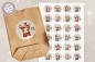 Preview: 24 Stück zuckersüße Adventskalenderaufkleber Sticker Wald Tiere Weihnachten  /4cm rund mit-oder ohne 24 Beutelchen aus Kraftpapier